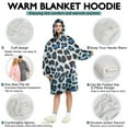 thumbnail image 5 of Blue Leopard Print Wearable Oversized Blanket,Wearable Blanket Hoodie for Adults,Cozy Hooded Blankets with Super Pockets,Super Warm Fuzzy Pullover for Women & Men, 5 of 6