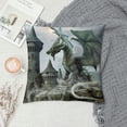 thumbnail image 2 of Orinice Dragon Statue Castle Graphic Decorative Throw Pillow Cover for Home Couch Living Room Bed Sofa - Aesthetic Decor, Printed on Both Sides, 1PC 24x24in, 2 of 5