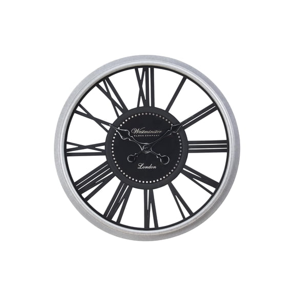 Clocks - 20" Round - Wall Clock - Black - Silver - Transitional