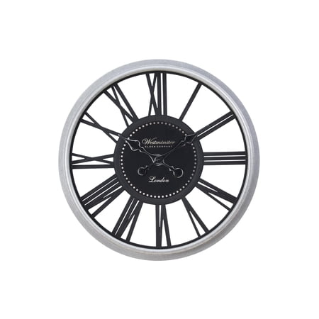 Clocks - 20 Round - Wall Clock - Black - Silver - Transitional