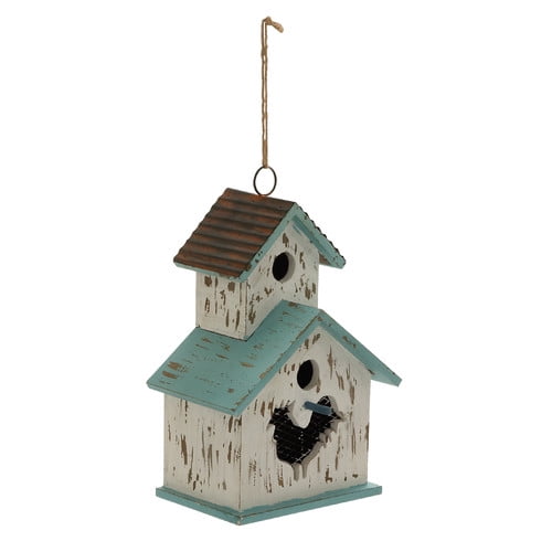 Decmode Wood and Metal Birdhouse, Multi Color by DecMode