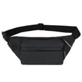 thumbnail image 1 of Riñonera, bolso de pecho multifuncional, moda sencilla, bolso de mensajero deportivo expandible, negro, 1 of 5