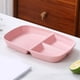 thumbnail image 1 of Rectangular 3-Compartment Serving Tray | Plastic Dinner Plate Organizer | Thick Bottom | Easy Clean | Solid Stable Design | For Party Picnic Home Use | 26.5x18x3cm | Gray White Beige Pink | 1 Piece, 1 of 6