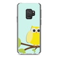 thumbnail image 1 of DistinctInk Clear Shockproof Hybrid Case for Samsung Galaxy S9 (5.8" Screen) - TPU Bumper, Acrylic Back, Tempered Glass Screen Protector - Yellow Owl Cartoon - Cartoon Owls, 1 of 5