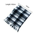 thumbnail image 6 of Skymirror Unisex Winter Scarf Color Matching Plaid Print Tassel Thick Warm Soft Double-sided Plush Long And Wide Keep Warm Neck Protection Lady Fall Scarf, 6 of 8