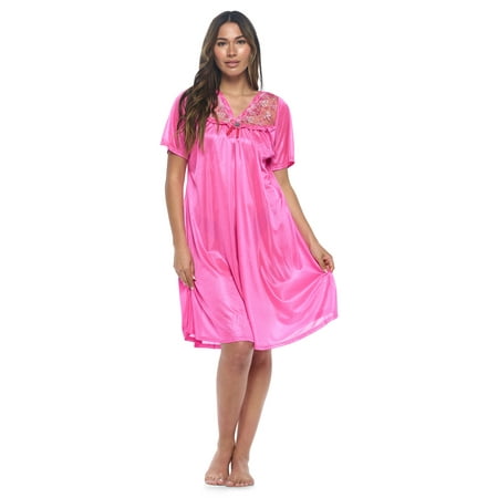 

Casual Nights Women s Fancy Lace Neckline Silky Tricot Nightgown