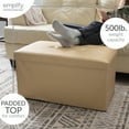 thumbnail image 4 of Simplify Faux Leather Double Folding Storage Ottoman Metallic Gold, 4 of 8