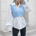 thumbnail image 6 of JINMGG V Neck Sweaters for Women Fall Winter Clearance,Women's V-neck Short Vest Sweater Women's Short Vest Outer Wear Inner Wear and Winter New Style, 6 of 9