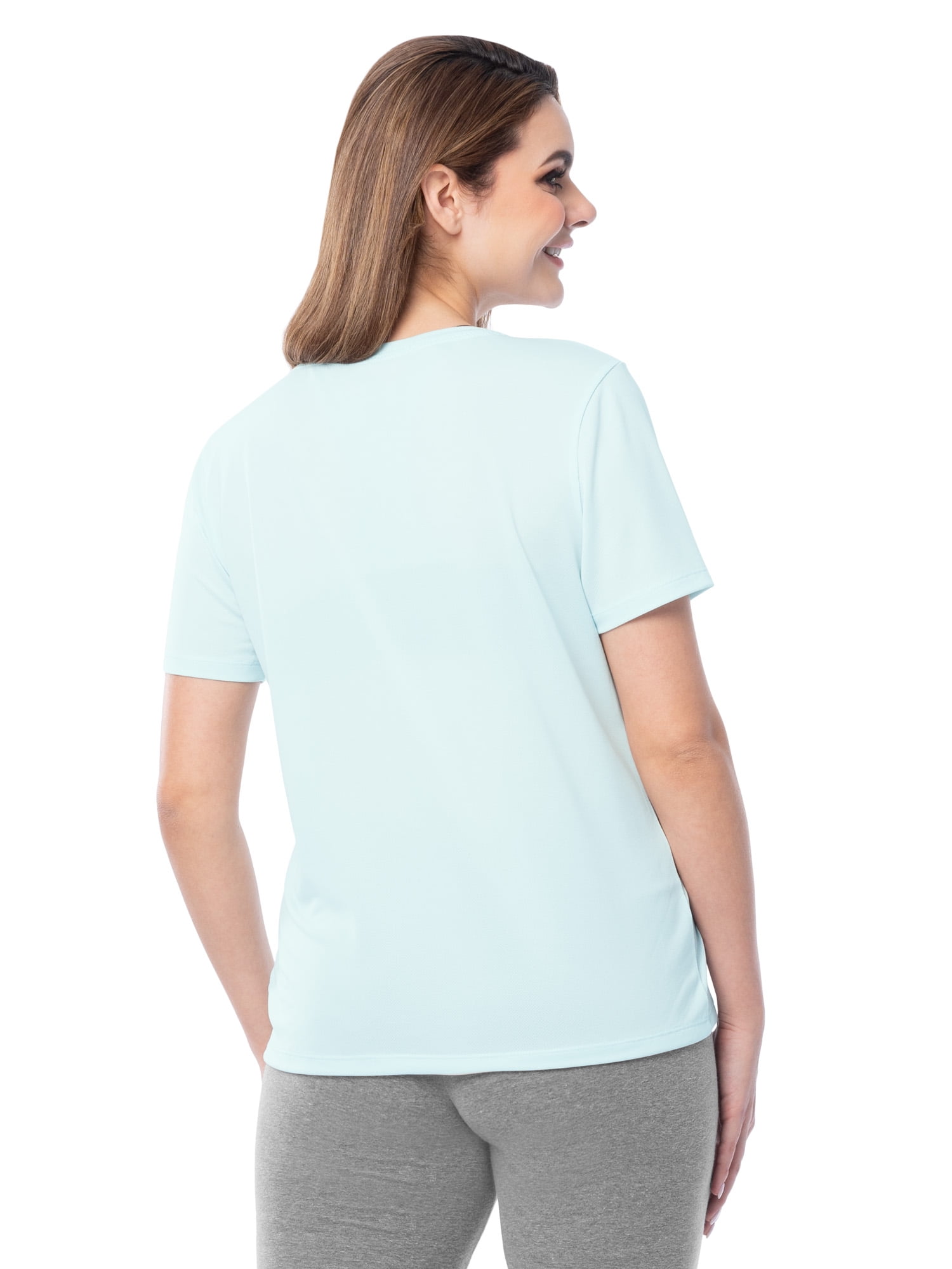 Athletic Works Women's Active Texture Knit V-Neck Tee, Sizes XS-XXXL