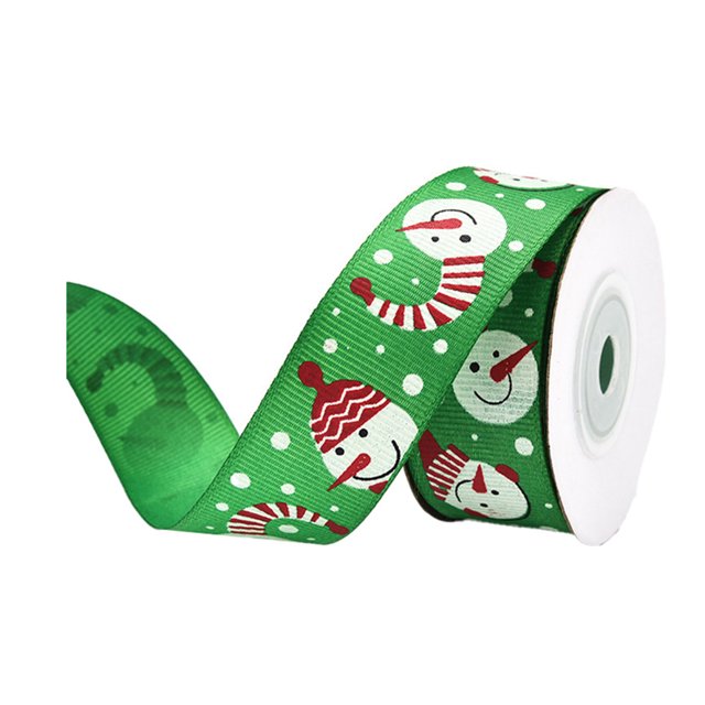 Flmtop 1 Roll Christmas Theme Wrapping Ribbon Snowflake Pattern Polyester Wedding Gift Christmas Ribbon Party Decor