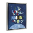 thumbnail image 3 of Stupell Industries Moon & Back with Rocket Ship Art for Kids Painting Gray Floater Framed Canvas Art Print Wall Art, 17 x 21, 3 of 9