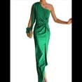 thumbnail image 3 of Vestido de Cóctel para Mujer, con un Solo Hombro, Larga y Abertura Alta, para Fiesta de Boda Fruta Verde XL, 3 of 8