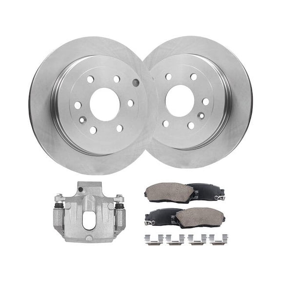 Rear Brake Pad Rotor and Caliper Set - Compatible with 2007 - 2010 Saturn Outlook 2008 2009