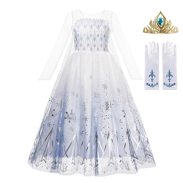 Frozen 2 Disney Cosplay Costumes for Girls Anna & Elsa Princess Snow Queen Long Dresses Halloween Party Carnival Clothes Vestido2T Gao Jinjia LED