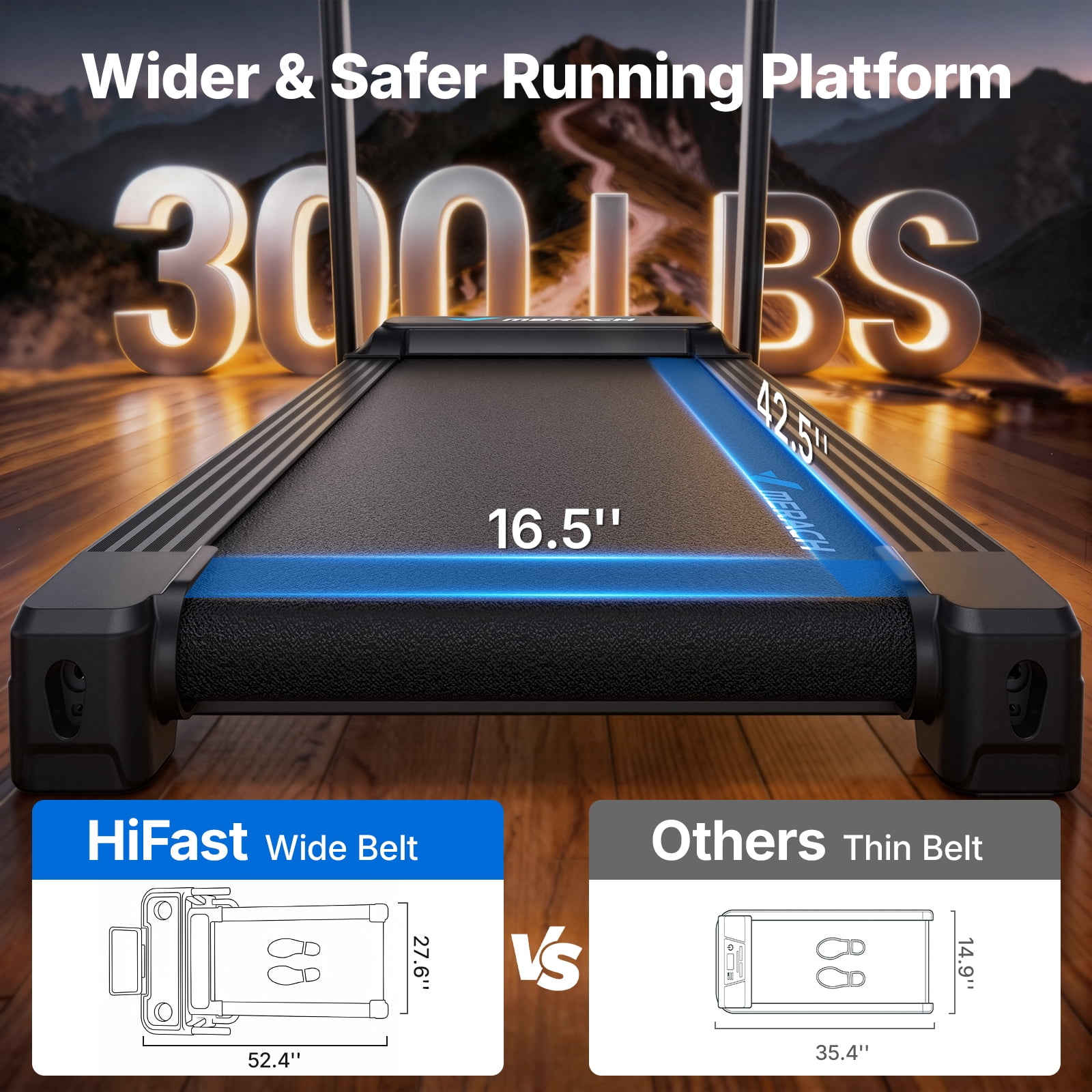 MERACH 2.5HP Folding Treadmill with Incline, Fitness Treadmill for Home with APP, 0.8-7.5MPH, LED Display
