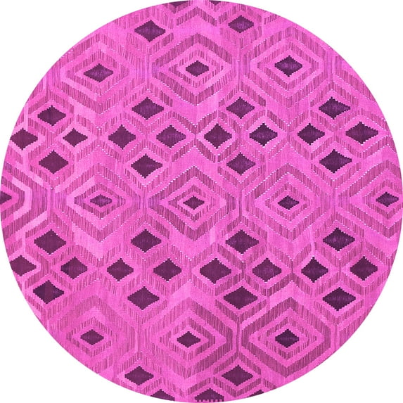 Ahgly Company Indoor Round Southwestern Pink Country Area Rugs, 3' Round