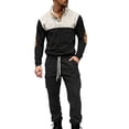 thumbnail image 1 of Ceisia Men's Loose Fit Corduroy Henley Neck Color-Block Top & Cargo Pants Set | Outdoor Casual Two-Piece Outfit Gifts, 1 of 8