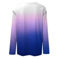 thumbnail image 5 of Black and Friday Deals 2023 Cotonie Women's Gradient Color Sweatshirt Long Sleeve T-shirt Round Neck Pullover 2023 Trendy Casual Tops,Pink,L, 5 of 5