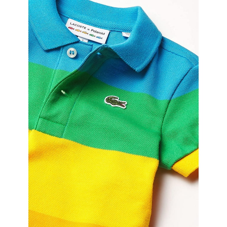 Lacoste Boys Sleeve Polaroid Colorblock Polo Shirt 2T Fiji/Malachite-gypsum-orpiment-corrida Walmart.com