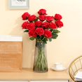 thumbnail image 6 of Zukuco 12 PCS Artificial Roses Single Long Stem Silk Blossom Fake Flower for Home Party Wedding Decoration(Red), 6 of 8