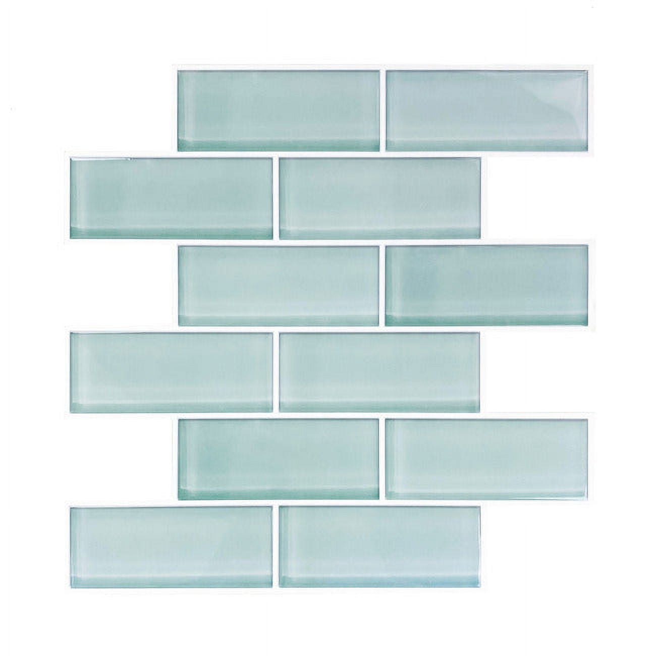 (2 pack) RoomMates StickTILES Aqua Seaglass Subway Peel and Stick Backsplash Tile, 10.5 inches X 10.5 inches