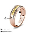 thumbnail image 4 of TriJewels 0.55 ctw Round Yellow Sapphire Two Toned and High Polished Edges Men Wedding Band (8 mm) in 10K Rose Gold, 4 of 6