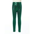 thumbnail image 4 of iiniim Girls Boys Mermaid Leggings Shiny Metallic Fish Scale Skinny Tights Yoga Dance Pants 2-12 A Green 11-12, 4 of 7
