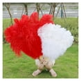 thumbnail image 6 of 2 Size Retro Large Ostrich Feather Fan Red Dance Fans Party Wedding Stage Show Props 13Bones, 6 of 6