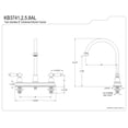 thumbnail image 2 of Kingston Brass Kb3742Al 8 Inch Center Kitchen Faucet Without Sprayer - Polished Brass Finish, 2 of 2