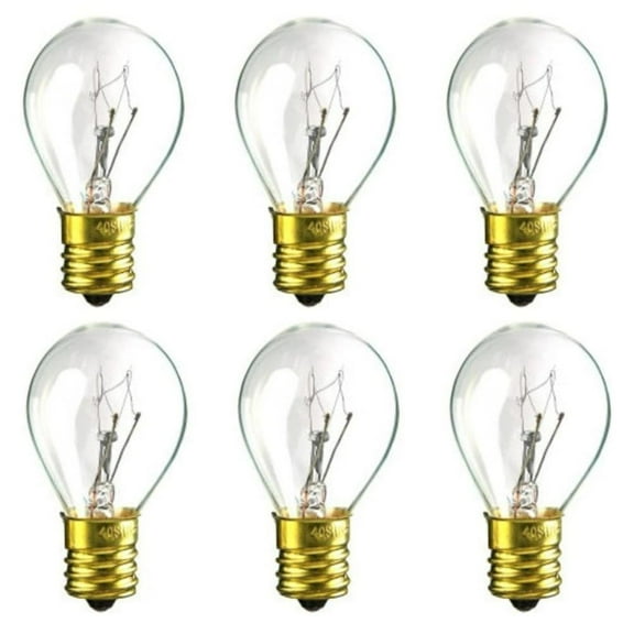 40W, 120V S11 Shape E17 Base Miniature Lamp Bulb 40S11N/120V, 6 Pack
