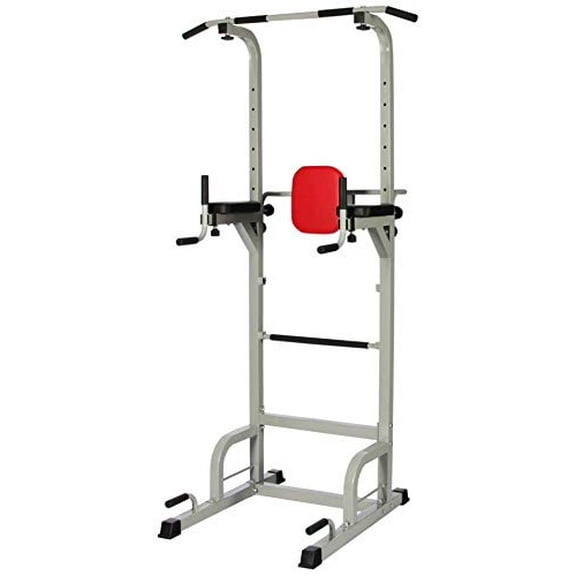 Open Box Signature Fitness Power Tower Push-up Pull-up Workout Dip Station - GRAY