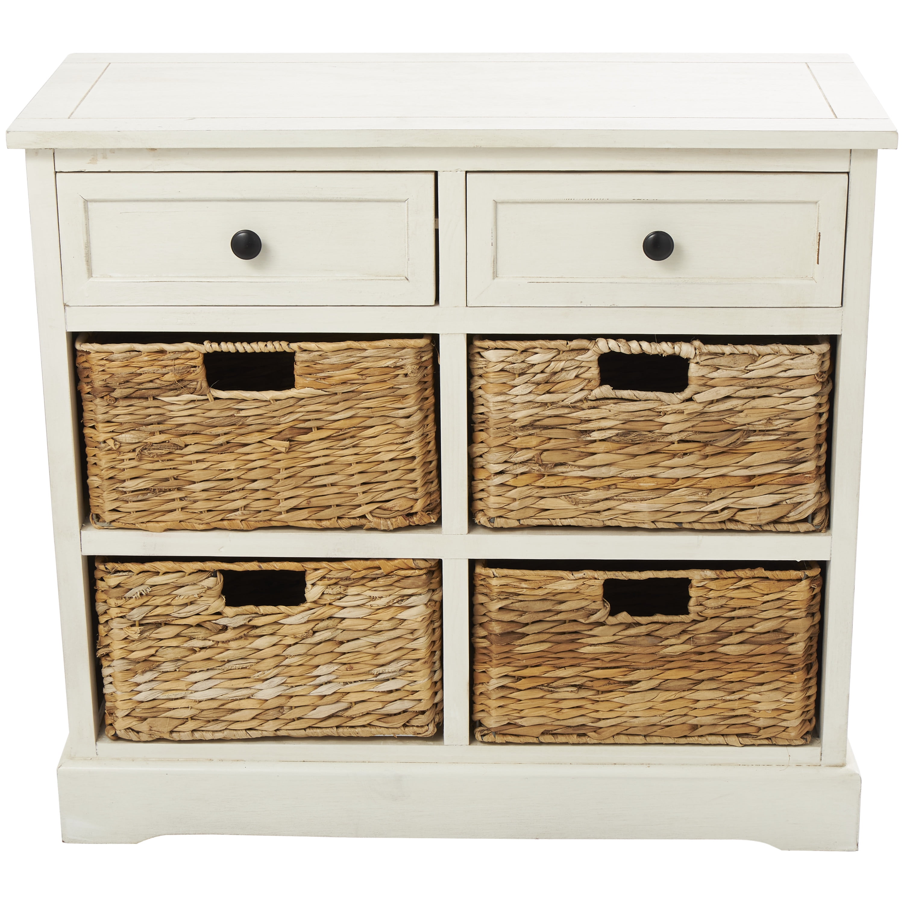 White Chest of Drawers Basket Storage Unit Wooden Cabinet Assembled  TETBURYchest