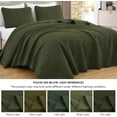 thumbnail image 5 of Chezmoi Collection Luca 3-Piece Oversized Bedspread Set, King Size, Cypress Green, Summer Quilt Lightweight Microfiber Bedspread 118 x 106, Floral Medallion Pattern Coverlet for All Season, 5 of 9