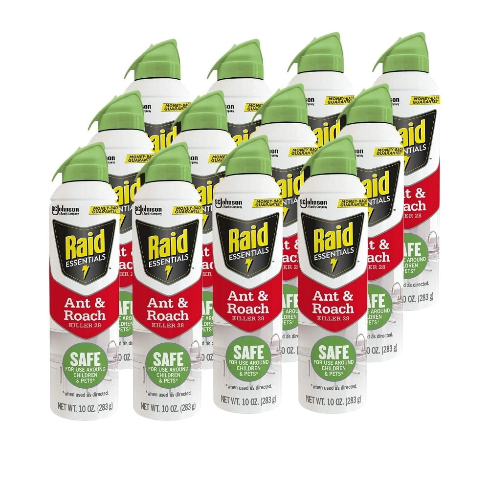 6 Raid Essentials Ant Roach Killer Aerosol Spray Child Pet Safe Kill Insect 10oz