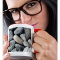 thumbnail image 2 of 3dRose, Image of Large Dry beach pebbles - Little stones Natural rocks nautical grey gray brown nature, 15oz Two-Tone Red Mug, 2 of 7