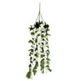 thumbnail image 1 of Artificial Violet Flower Wall Wisteria Basket Hanging Garland Flowers Fake Silk Orchid, 2 Bunches Decorative Artificial Flowers White, 1 of 3