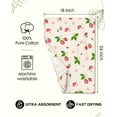 thumbnail image 4 of Flour Sack Kitchen Towels - Set of 2 Spring Dish Towels with Hanging Loop 18x26 Inch Absorbent Reusable Cotton Cloths for Cleaning Cute Design Home Decorative Housewarming, Color Strawberry, 4 of 6
