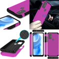 thumbnail image 3 of BD Combo Bundle Case for Moto G Play 2023 Case - (Hot Pink) Dual Shockproof Protector Armor Case with Screen Protectors, 15W Fast Charging Type-C (USB-C) Power Adapter Car Charger (5.7 Foot), 3 of 5