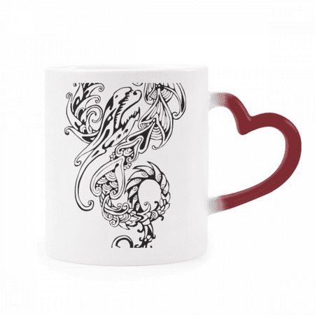 

Chinese Line Painting China Dragon Heat Sensitive Mug Red Color Changing Stoneware Cup