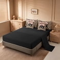 thumbnail image 3 of Erosebridal Chic Cheetah Printed 7-Piece Twin Bedding Sets For Kids,Black Letter M Monogrammed Bedding Comforter Set,Black Reversible, 3 of 7