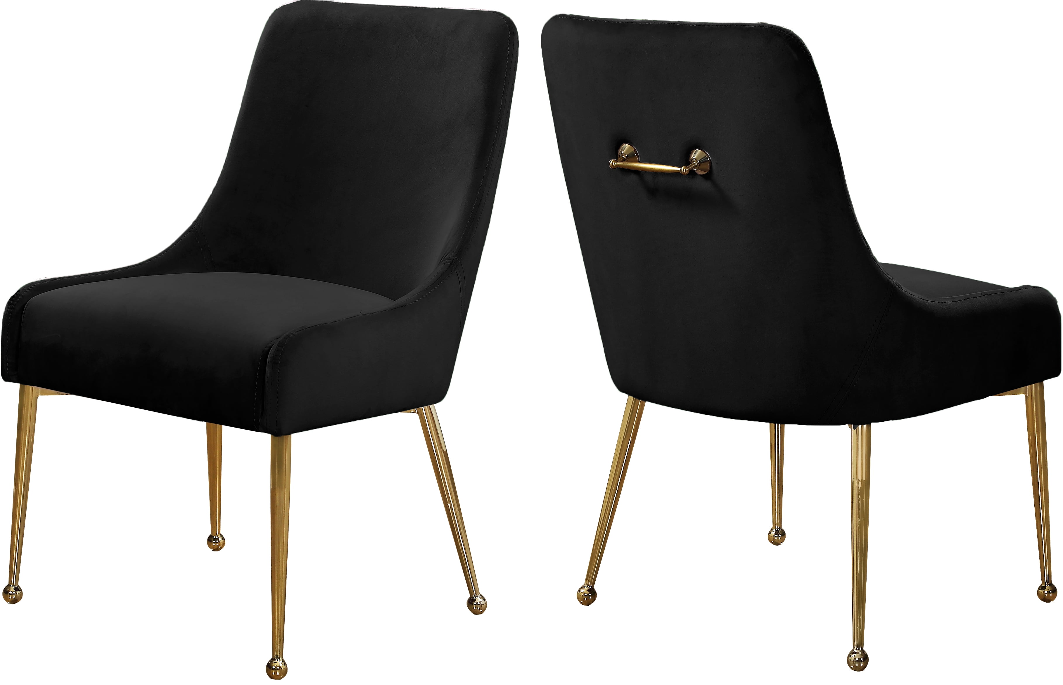 Black Velvet Nailhead Dining Room Chairs