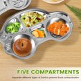 thumbnail image 4 of 2 Pcs Kids Plates with 5 Compartments Car Shape Meal Plate Reusable Dinner Plates Multipurpose Serving Platter Portable Toddler Plates for Camping Picnic School, 4 of 10