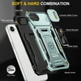 thumbnail image 6 of Dteck Case for iPhone 16e / iPhone 17e,Shockproof Rugged Case with Slide Camera Cover Rotated Ring Kickstand Military-Grade TPU+PC Back Phone Case for iPhone 16e/17e,Darkgreen, 6 of 7