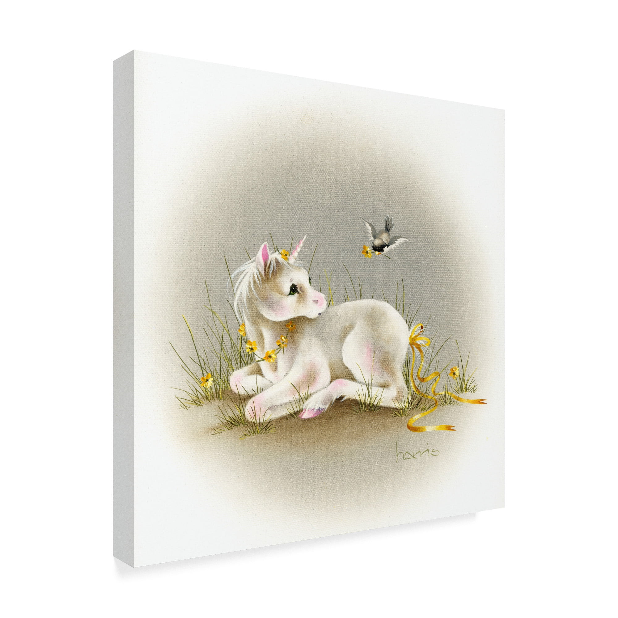 Trademark Fine Art 'Baby Unicorn' Canvas Art by Peggy Harris
