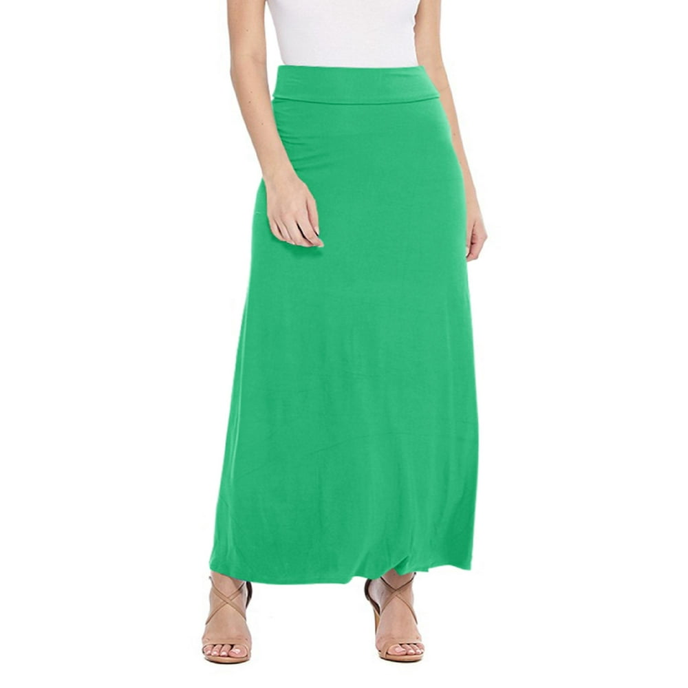 Moa Collection Women's Maxi Length High Waist Foldable Waistband