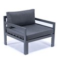 thumbnail image 2 of Juego de 2 sillones de aluminio negro para patio al aire libre de LeisureMod Chelsea con cojines LeisureMod CSAR30BL2, 2 of 2
