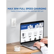 Hyper Tough 15A/30W Dual USB Types A & C Fast Charging Wall Outlet, Tamper Resistant , Wall Plate Included, White