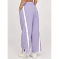 thumbnail image 4 of Women's Baggy Wide Leg Pants Casual Drawstring Elastic Waisted Contrast Color Workout Y2K Track Pants, 4 of 5