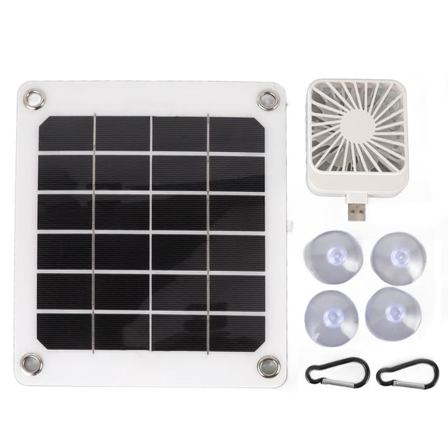 Panel solar monocristalino portátil con enchufe USB, 5V, 20W, con ventilador de refrigeración de 10W