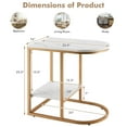 thumbnail image 4 of Costway 2Pcs C-shaped Side Table 2-Tier End Table w/ Storage Modern Compact Snack Table, 4 of 9